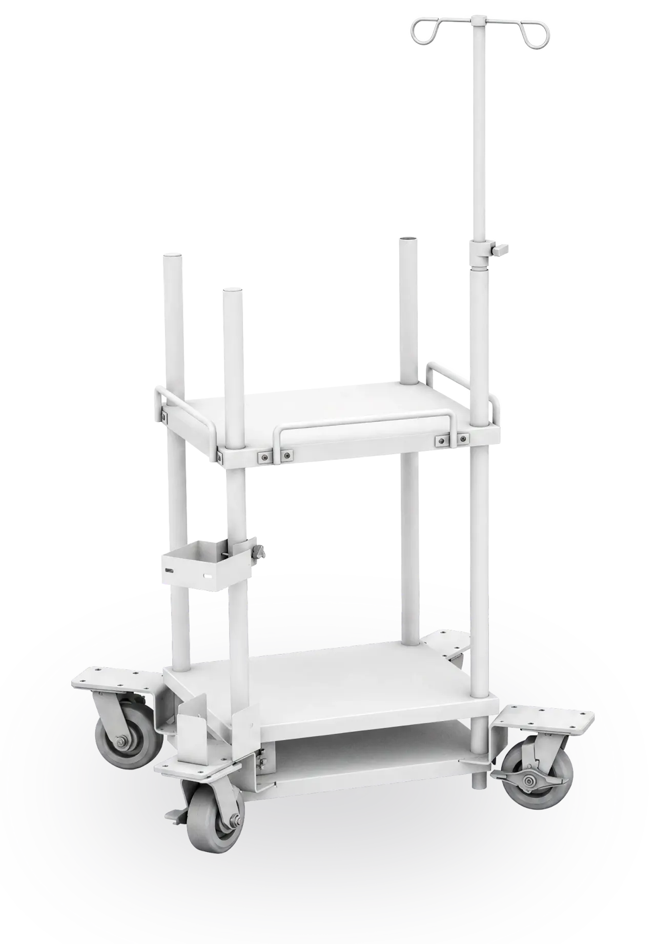 The Raspberry Med Respiratory and ECMO cart with an IV pole